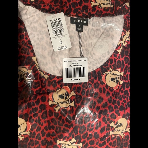 NWT Torrid Skull Peplum Dress size 6 - Picture 2 of 7